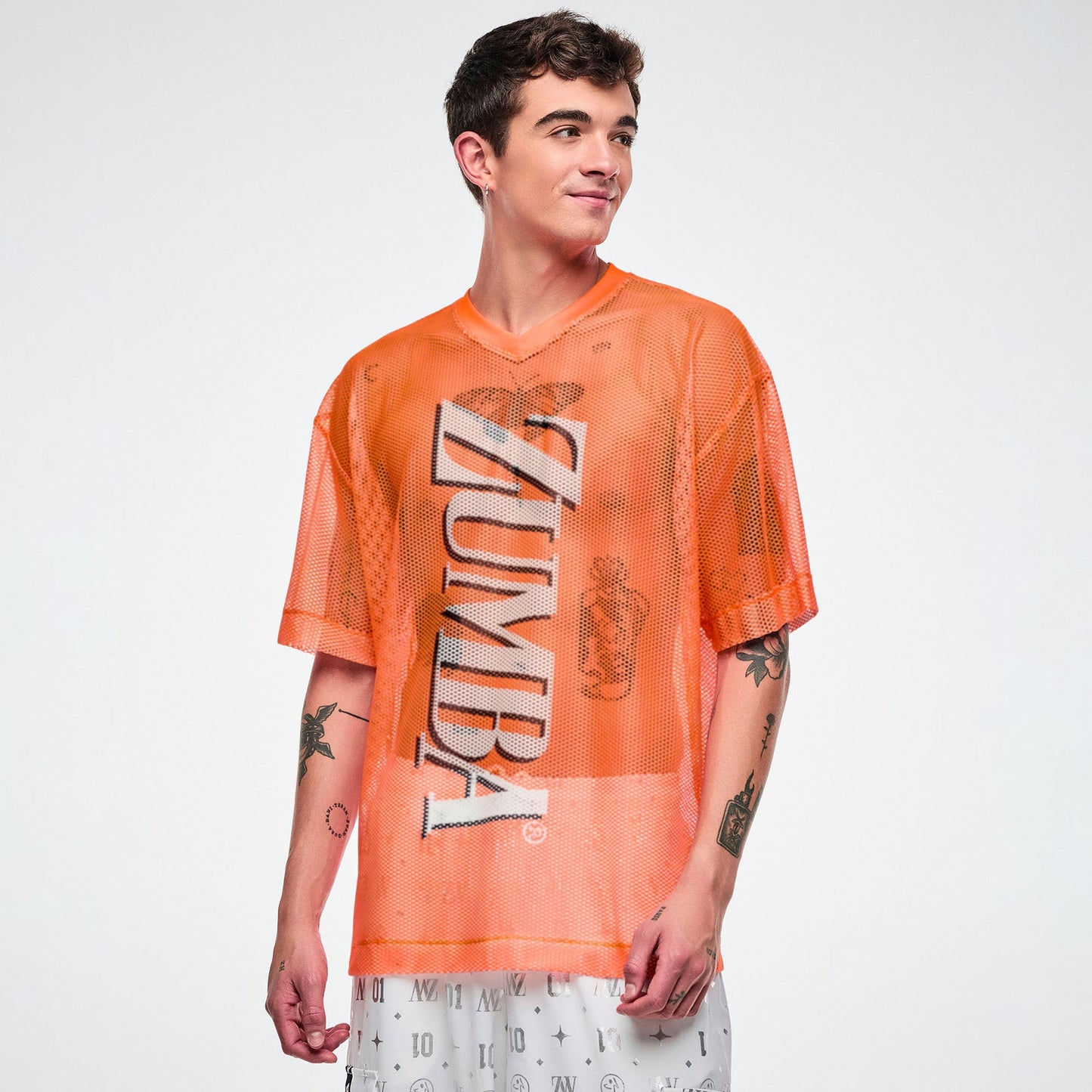 Dale-Z Oversized Mesh V-Neck Top