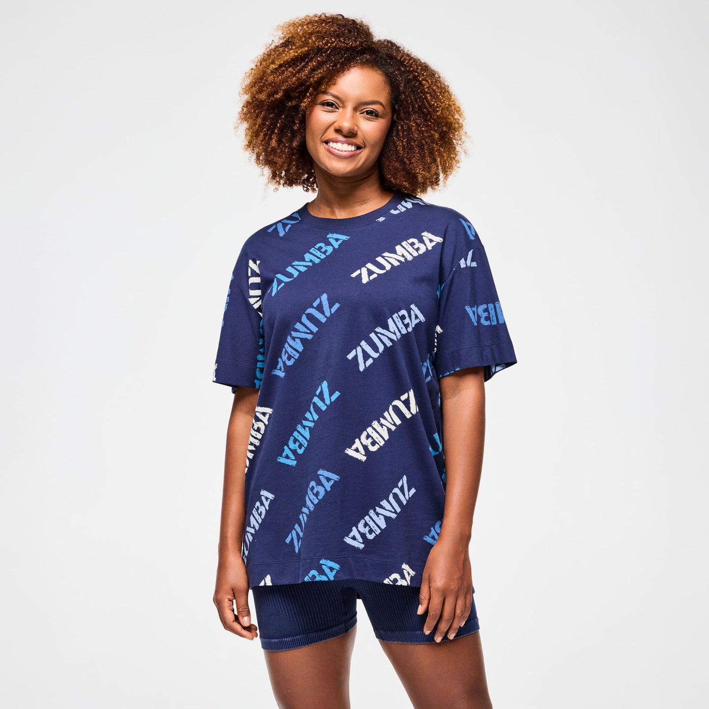 Blue Jean Oversized Crew Neck Top