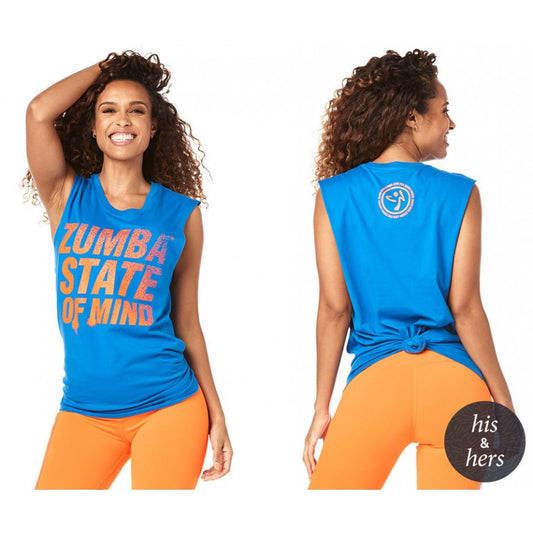 Zumba State Of Mind Muscle Tank -True Blue