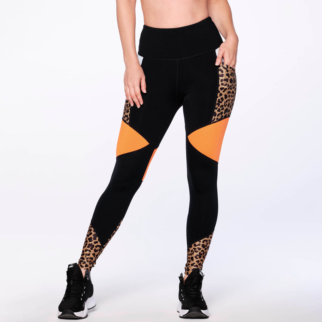 Zumba Dance Crew High Waisted Panel Ankle Leggings –