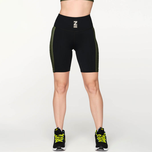 Zumba Forever Mesh Panel High Waisted Biker Shorts