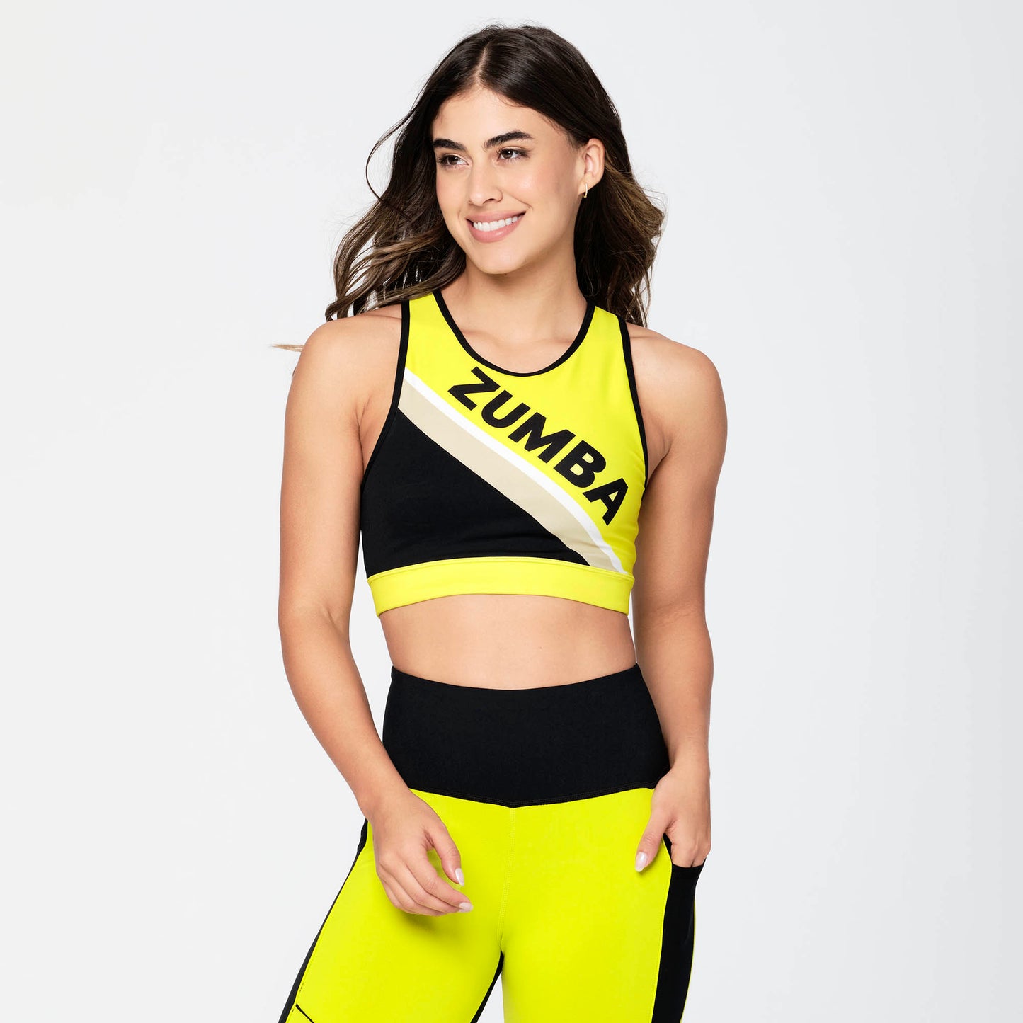 Zumba Happy High Neck Longline Bra